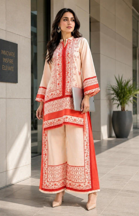 Orange Print Turkish Co-ord Set