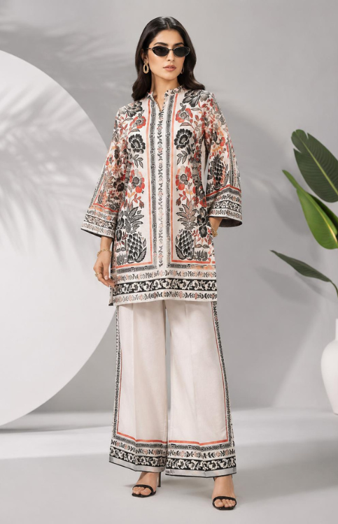 Orange/Black Print Turkish Co-ord Set