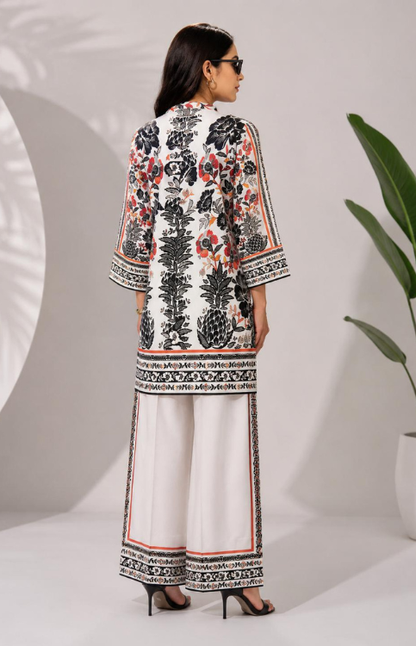 Orange/Black Print Turkish Co-ord Set
