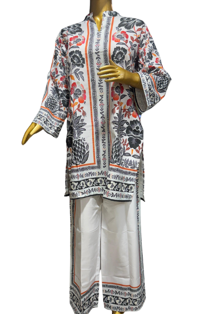 Orange/Black Print Turkish Co-ord Set