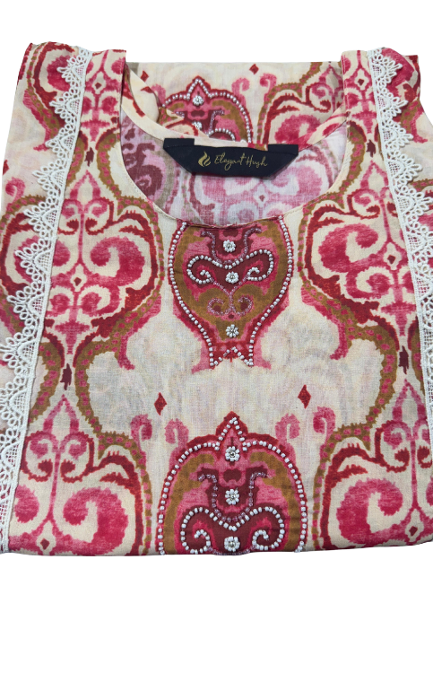 Pure Camric Cotton Printed Kurta Set