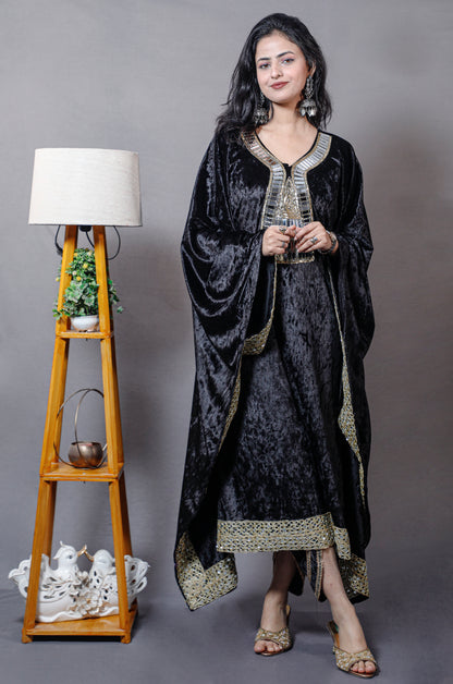 Winter Vibes Kaftan Set - Black