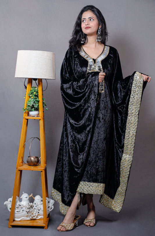 Winter Vibes Kaftan Set - Black