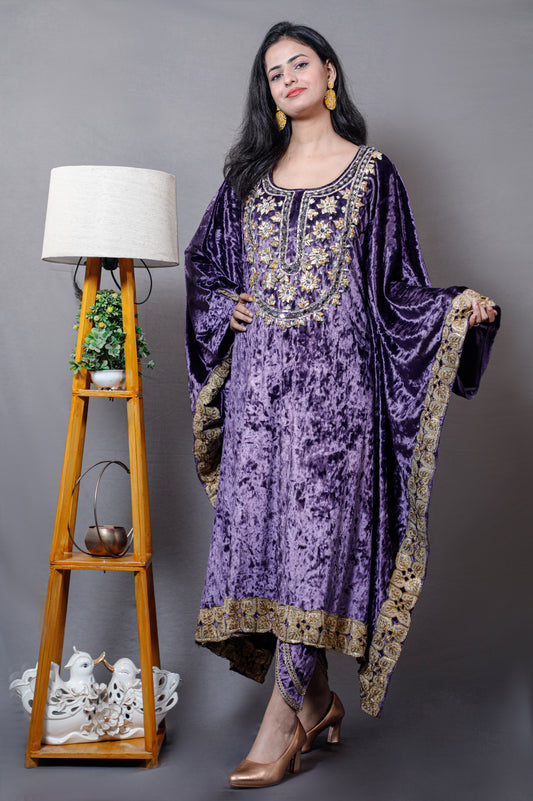 Icey Purple Velvet Kaftan