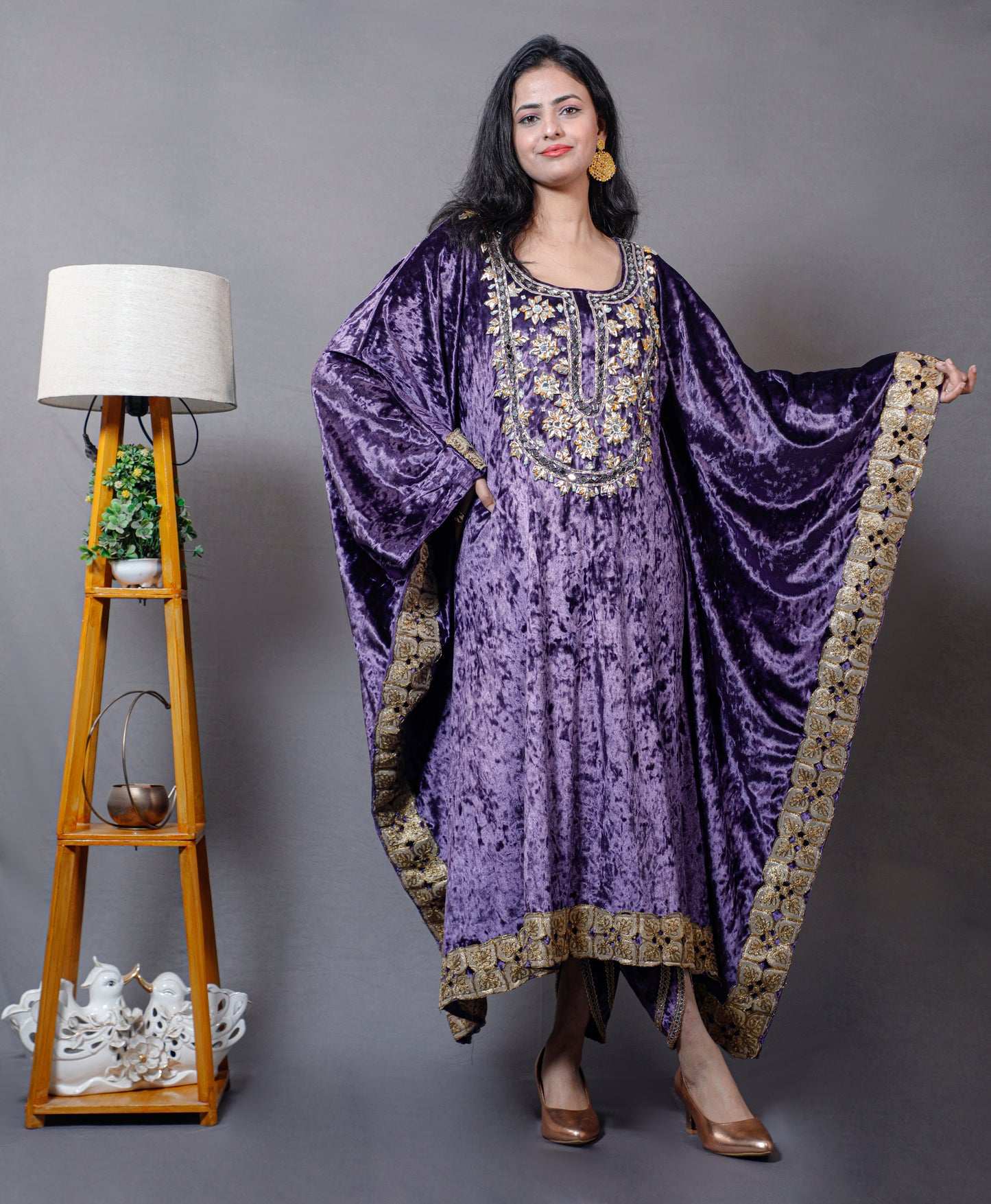 Icey Purple Velvet Kaftan