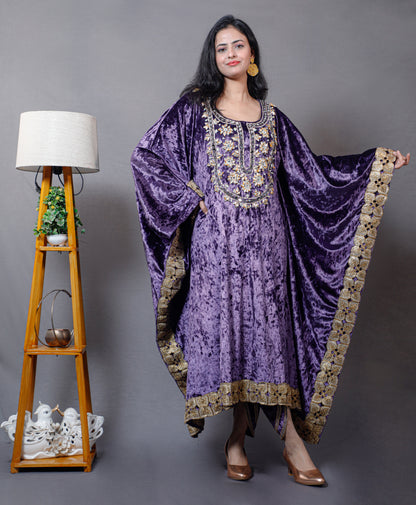 Icey Purple Velvet Kaftan