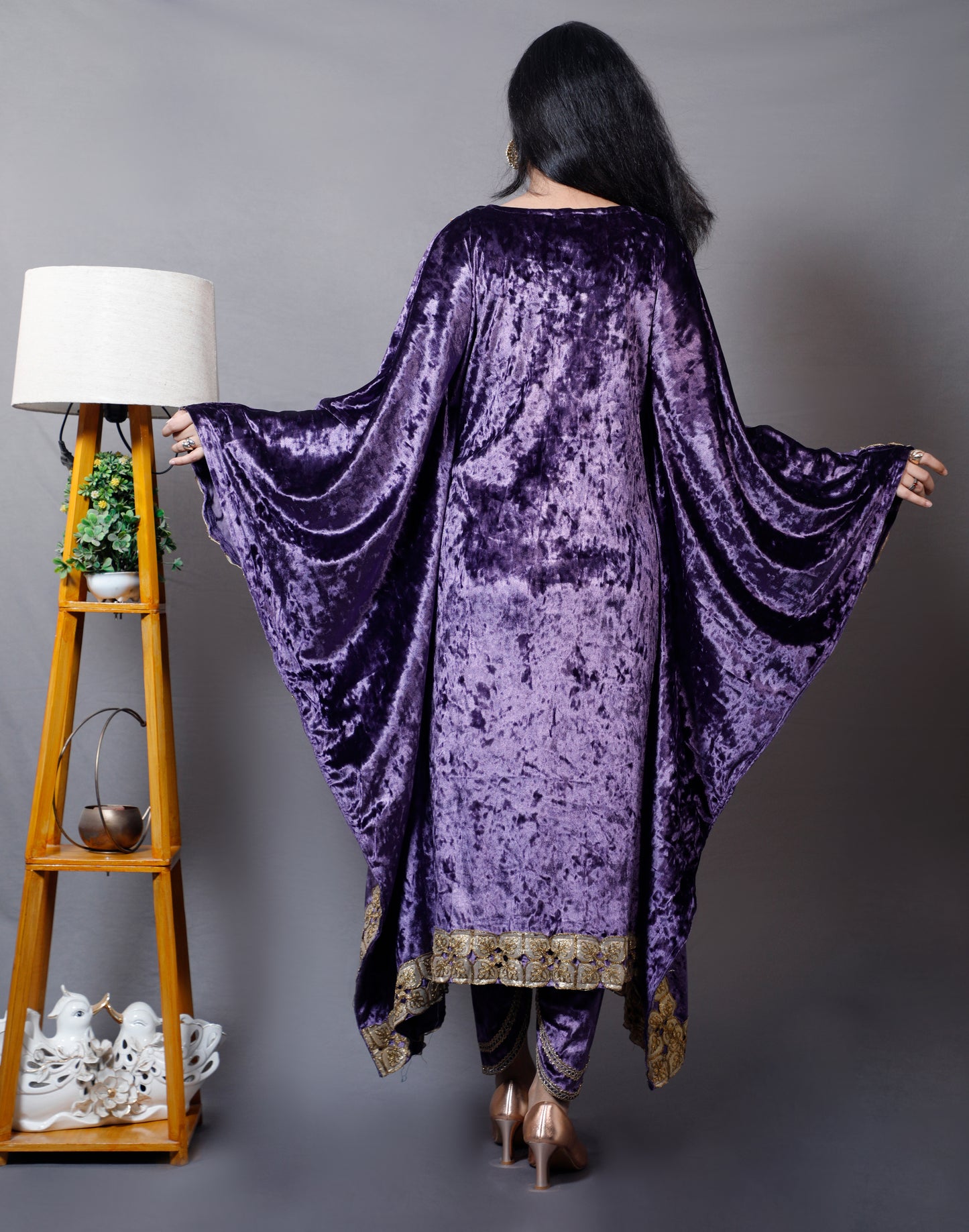Icey Purple Velvet Kaftan