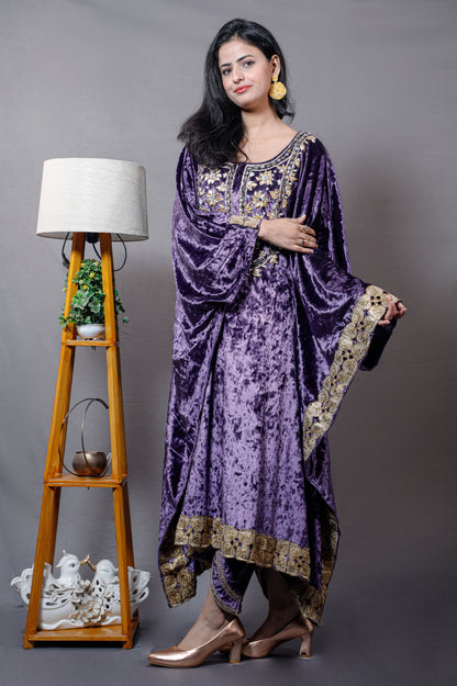 Icey Purple Velvet Kaftan