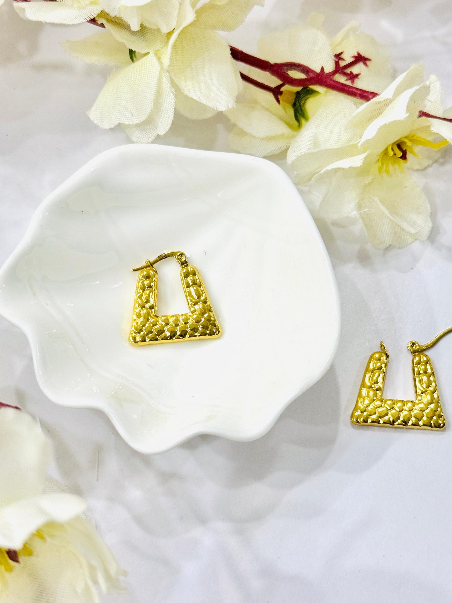 Snake Textured Hoops