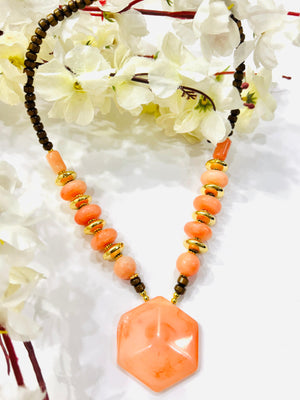 Orange Chemical Beads Necklace