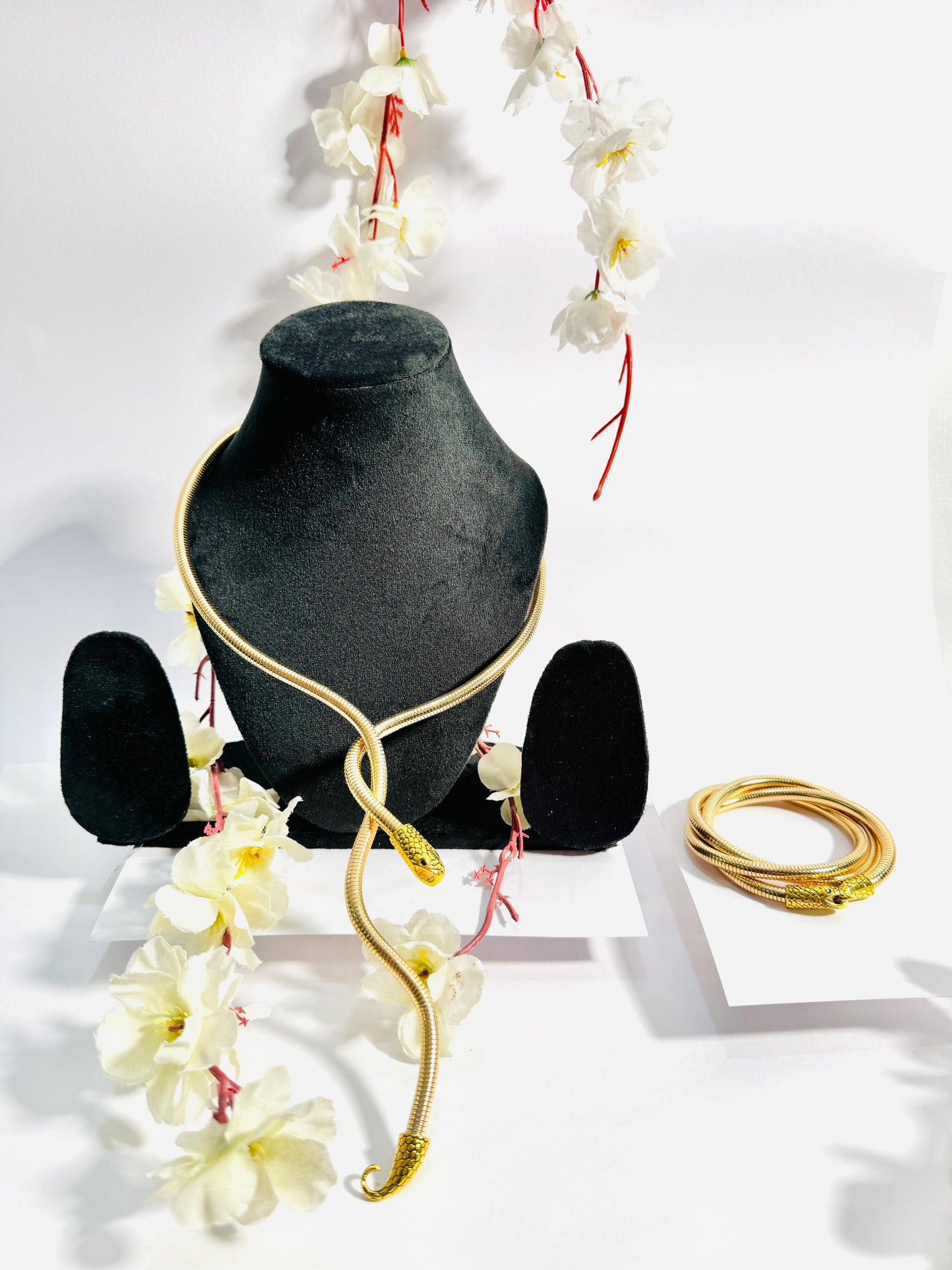 Solid Serpent Necklace & Bracelet Set