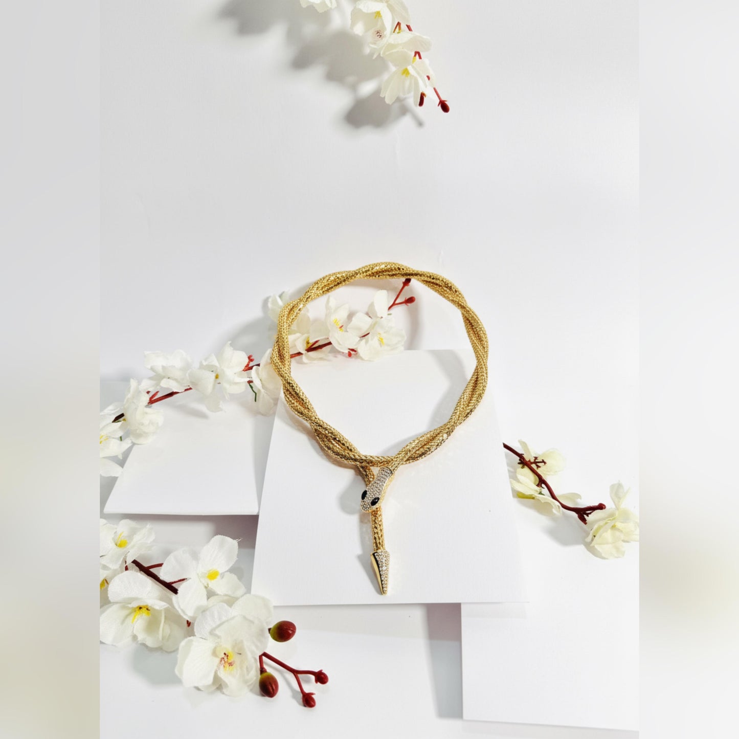 Sleek Gilded Serpent Necklace/Belt/Bracelet-50" Long
