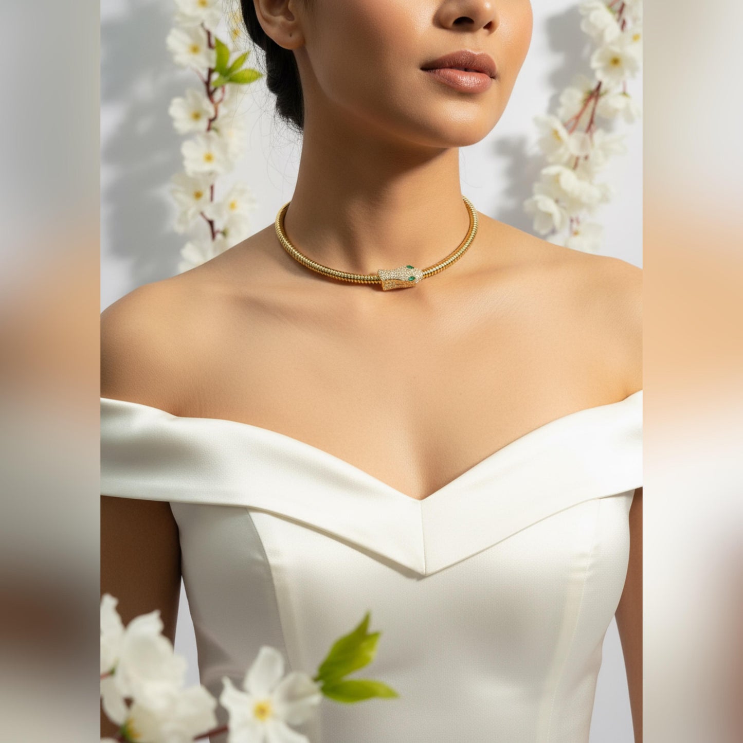 Gold Plated Snake Choker