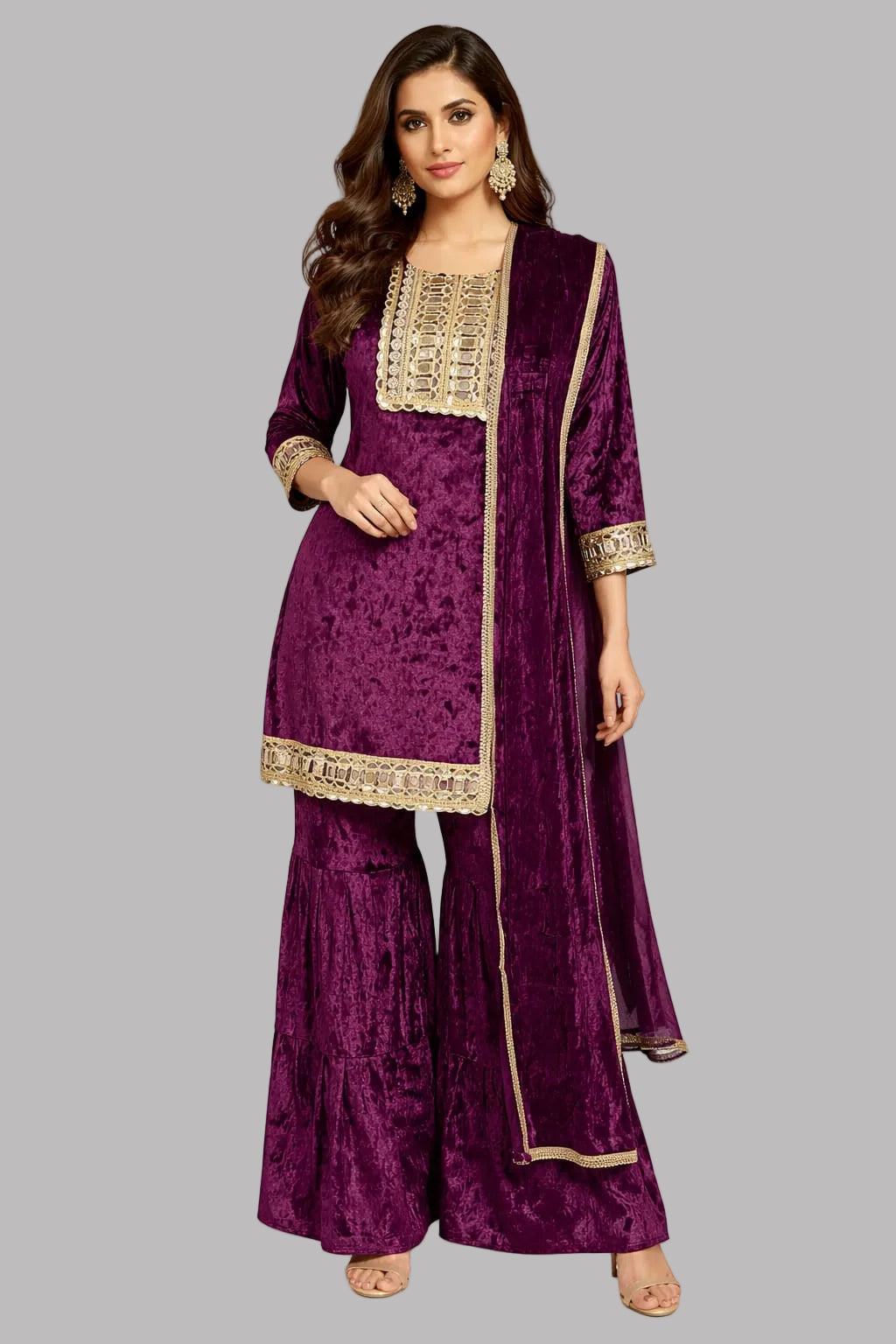Elegant Wine Gharara
