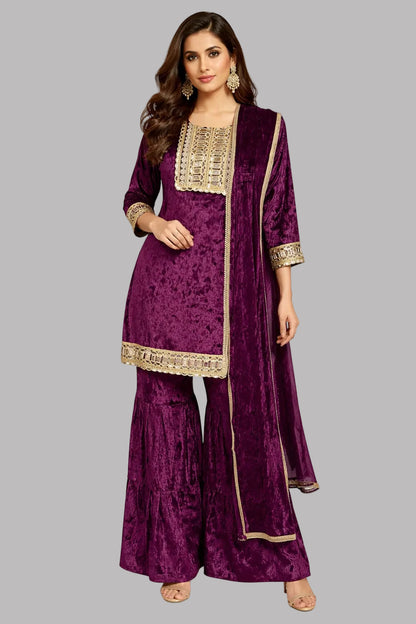 Elegant Wine Gharara