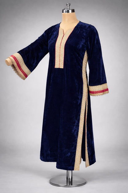 Kareena Kapoor Inspired Velvet Long Kurta with Palazzo & Potli