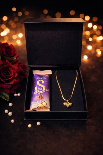 Korean Heart Pendant With Chocolate | Valentines Day Gift For Her