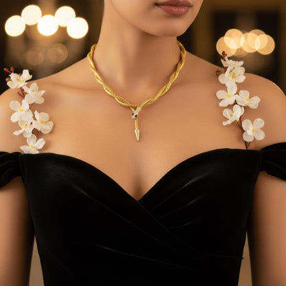 Sleek Gilded Serpent Necklace/Belt/Bracelet-50" Long