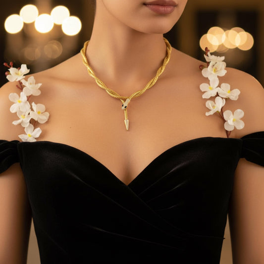 Sleek Gilded Serpent Necklace/Belt/Bracelet-50" Long