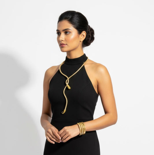 Solid Serpent Necklace & Bracelet Set