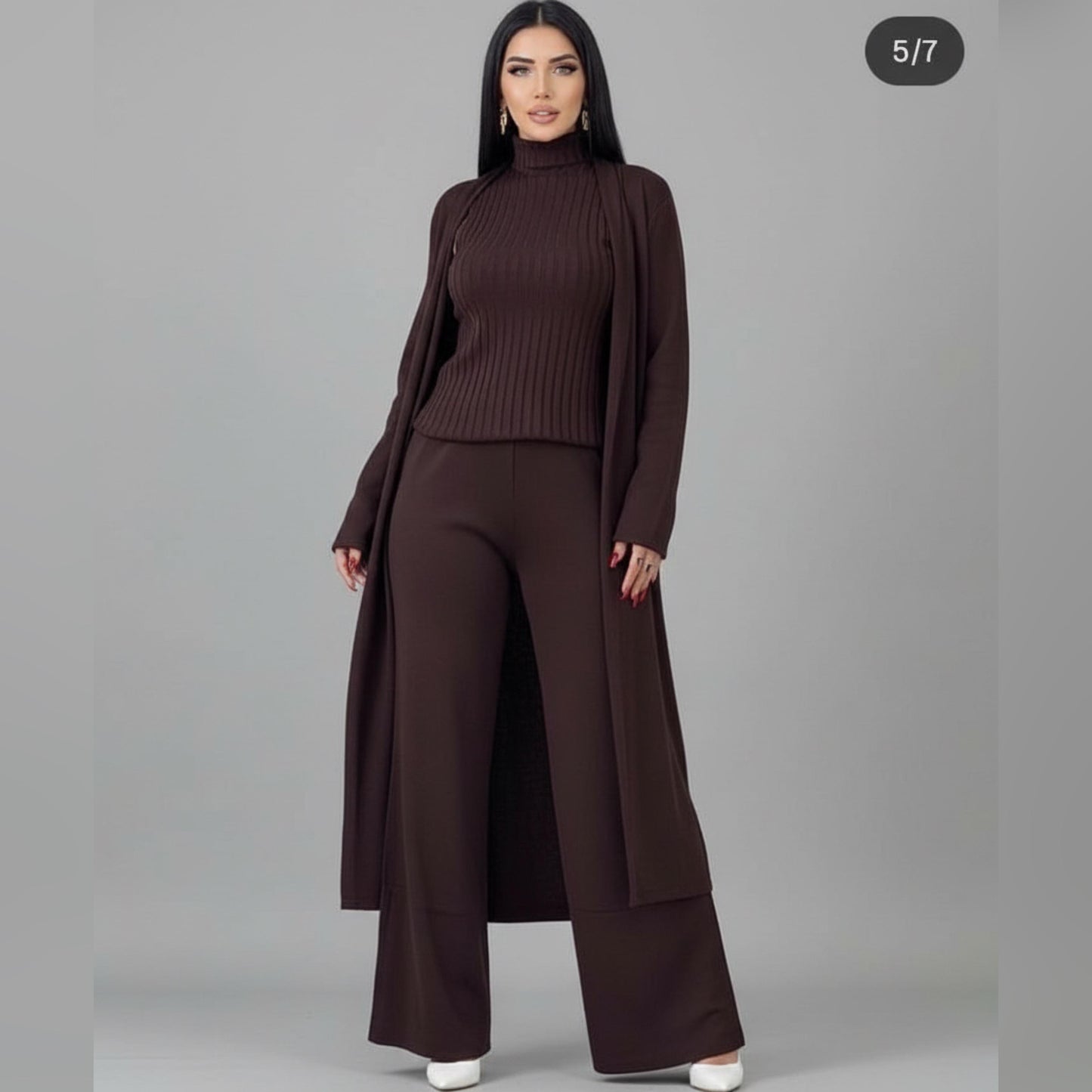Hight Neck/Polo Neck 3 Piece Woolen Coord Set(Suitable For L-XXL)