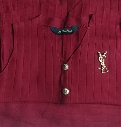 Premium 3Pcs Woolen Coord Set(Suitable For L-XXL)