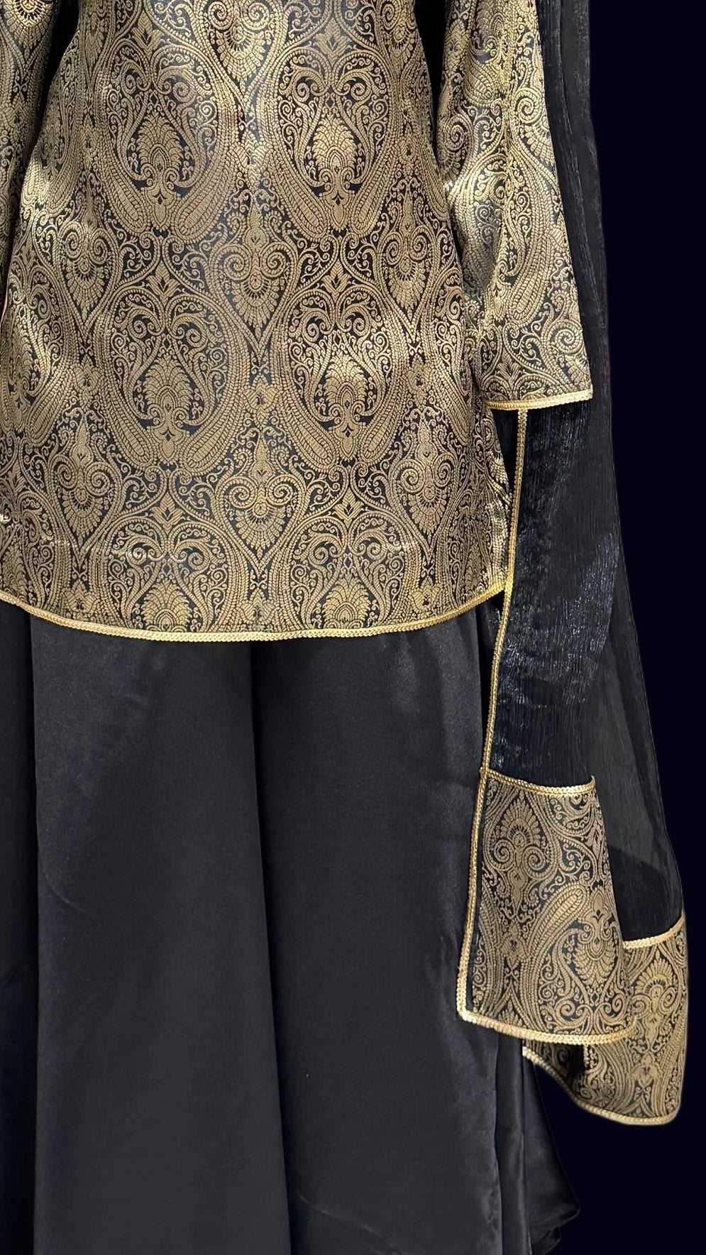 The Royal Kimkhaab - Black & Gold Sharara Set