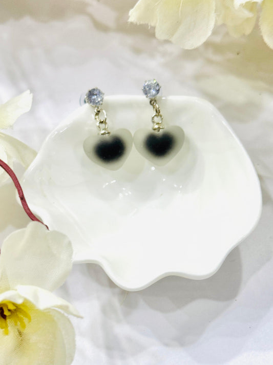 Black Raisin Frosted Charms Earring