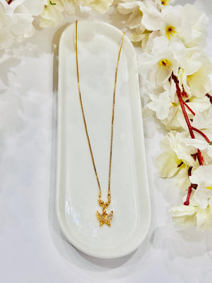 Zircon Studded Butterfly Necklace