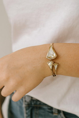 Luxe Raisin Inlay Gold Plated Stainless Steel Bracelet