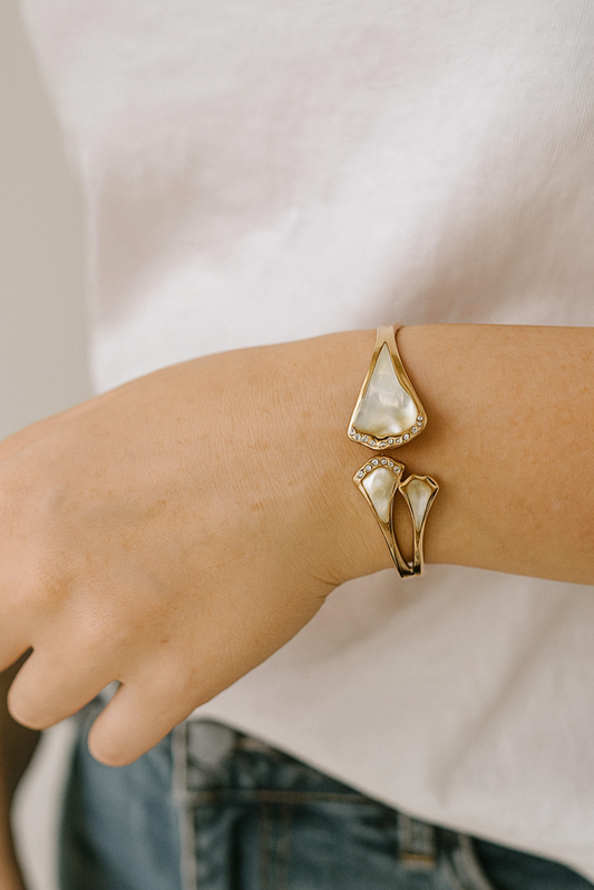 Luxe Raisin Inlay Gold Plated Stainless Steel Bracelet