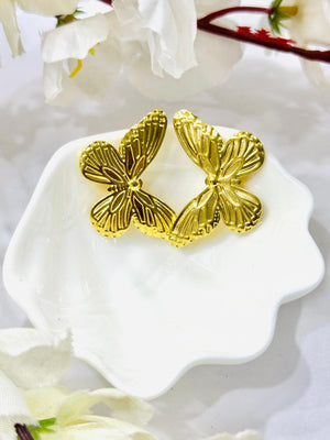 Golden Butterfly Stud