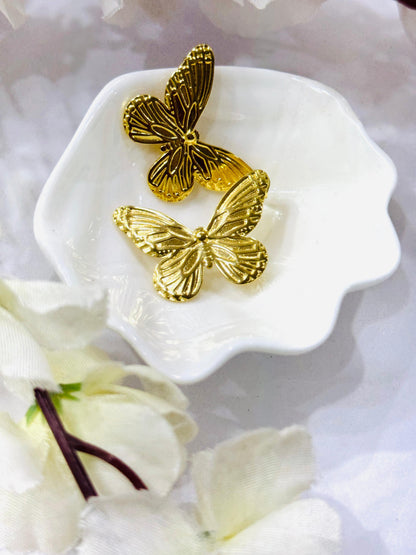 Golden Butterfly Stud