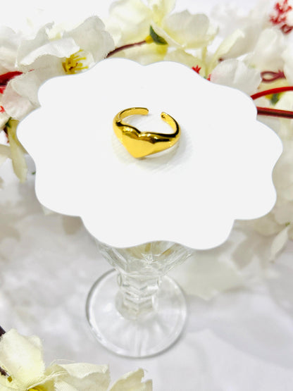 Solid Heart Adjustable Ring