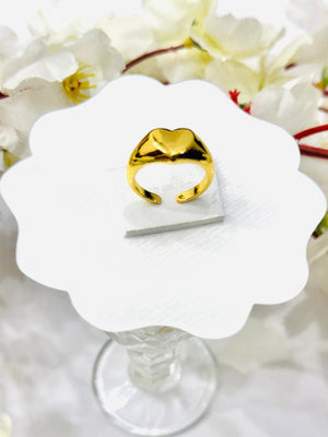 Solid Heart Adjustable Ring