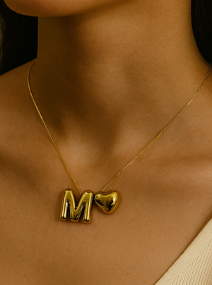Letter M Heart Necklace
