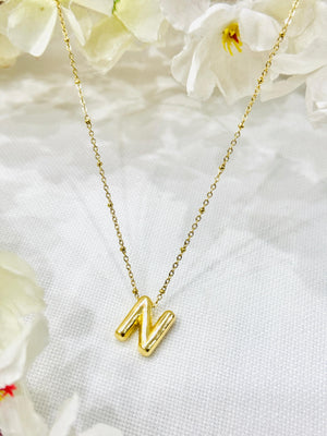 Gold Plated Letter N Necklace
