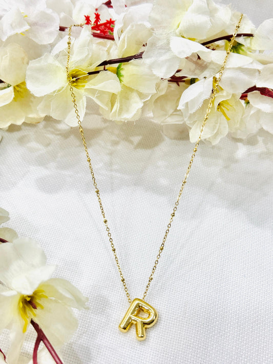 Gold Plated Letter R Necklace