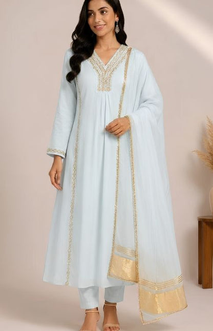 Noor-E-Sadagi Mulchanderi Set