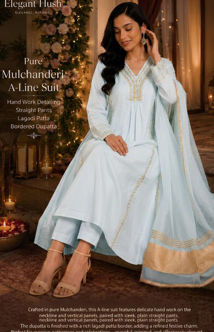 Noor-E-Sadagi Mulchanderi Set