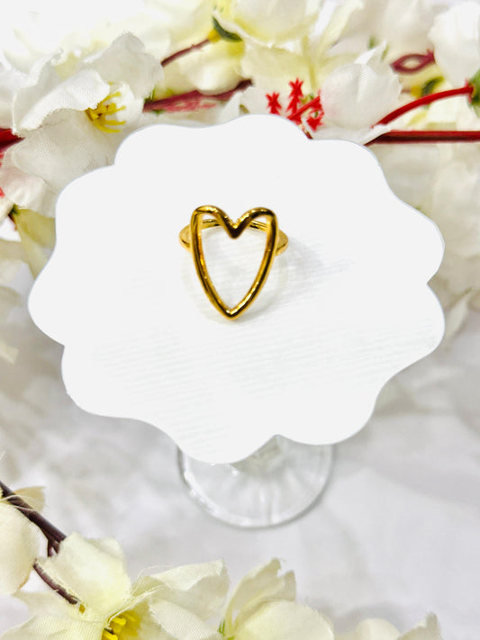 Big Heart Adjustable Ring
