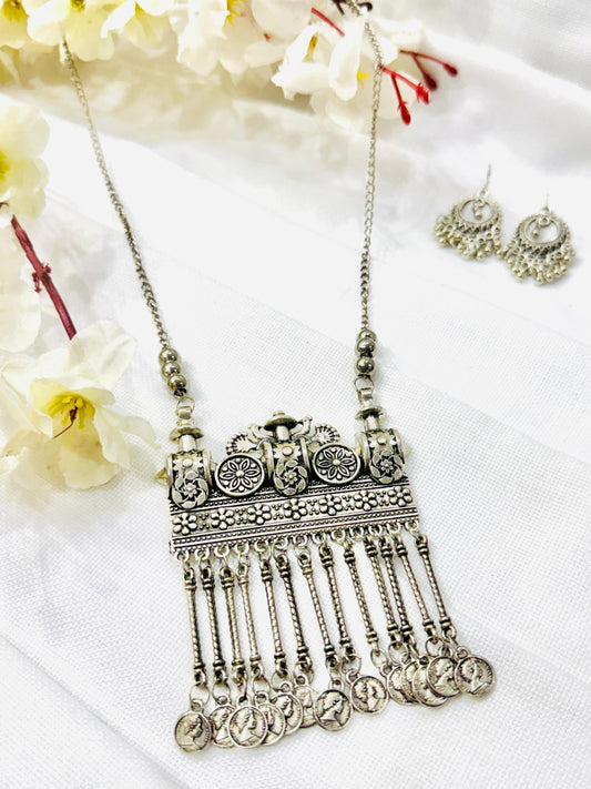 Temple Oxidized Necklace Set