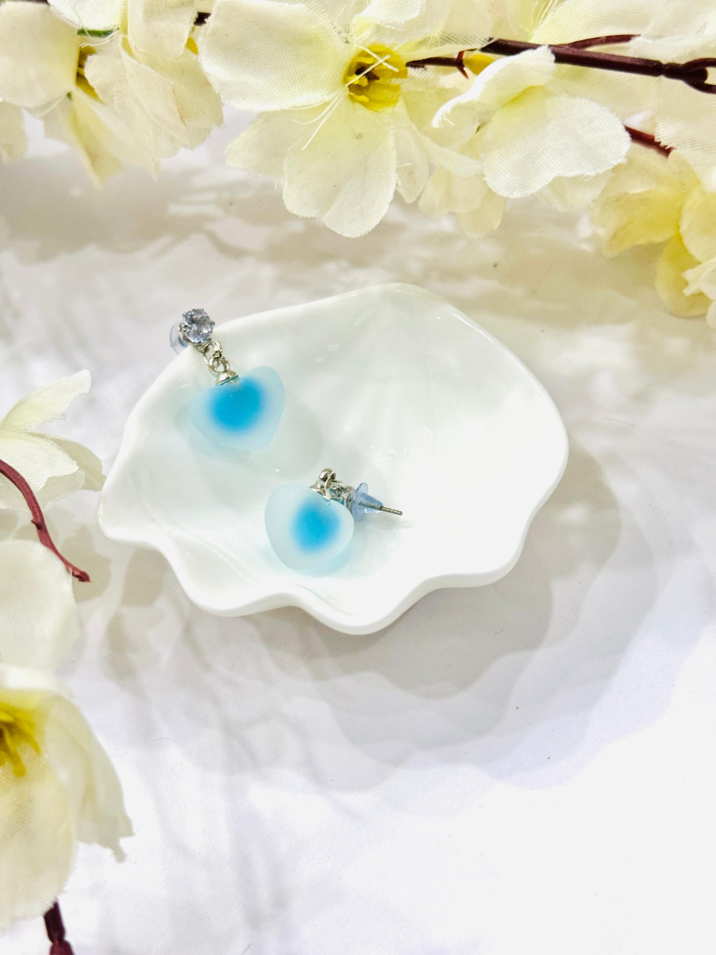 Sky Blue Raisin Frosted Charms Earring