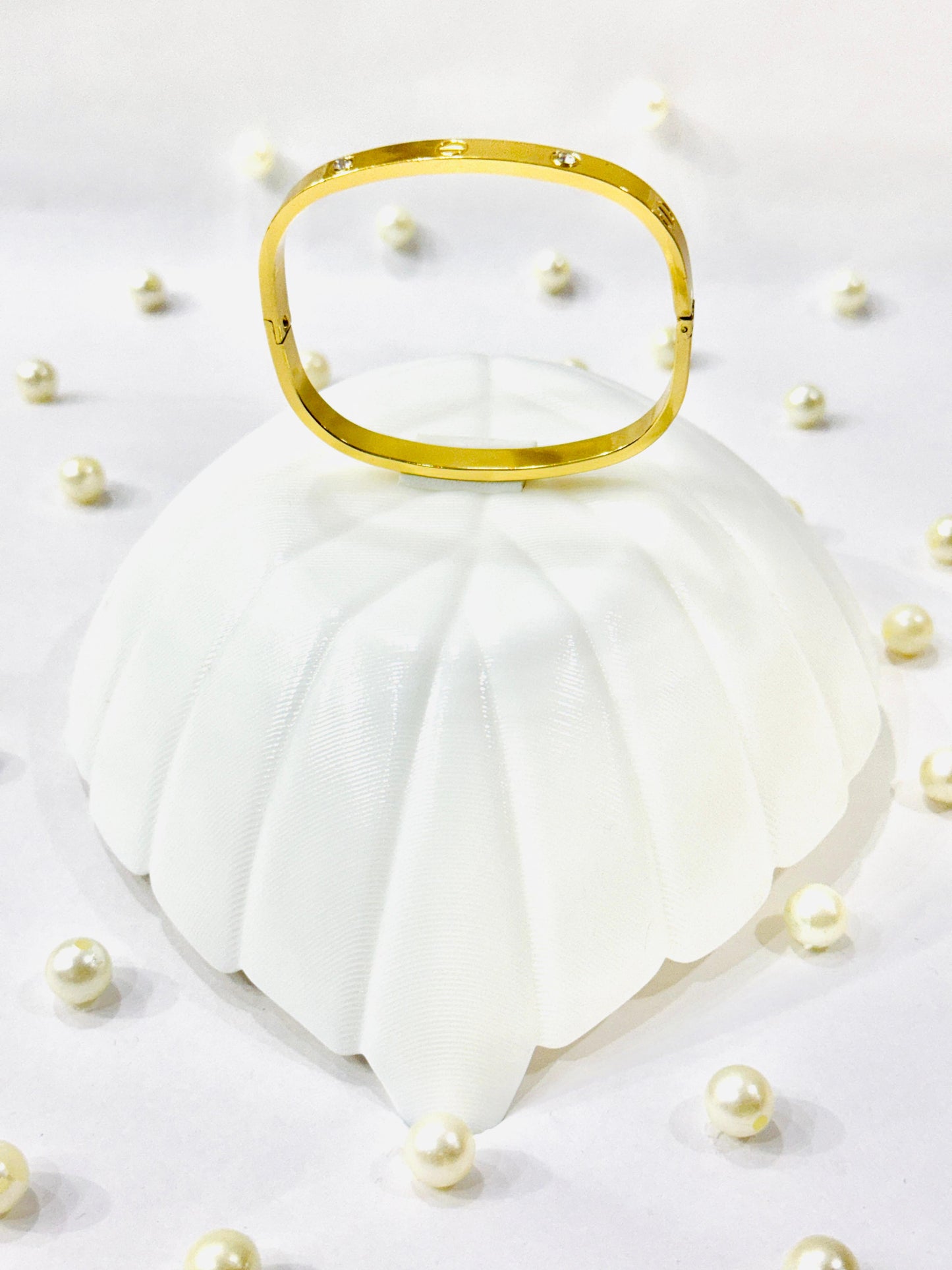 Square Zirconia Statement Bracelet