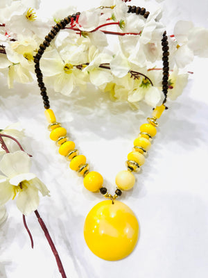 Yellow Chemical Beads Necklace