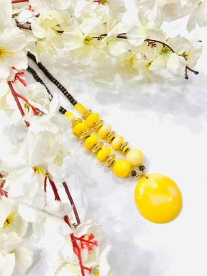 Yellow Chemical Beads Necklace